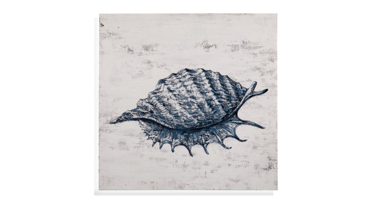 Shell I Canvas Art - Blue / Gray