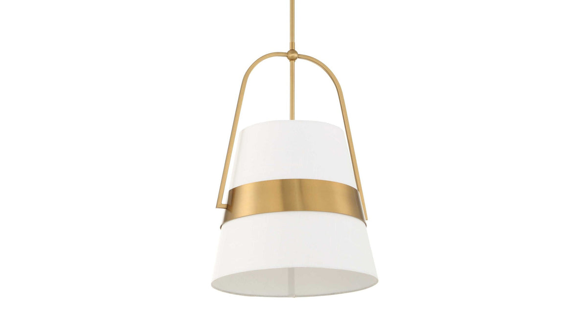 Harness - 1 Light Shade Pendant - White / Gold