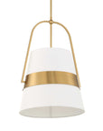 Harness - 1 Light Shade Pendant - White / Gold
