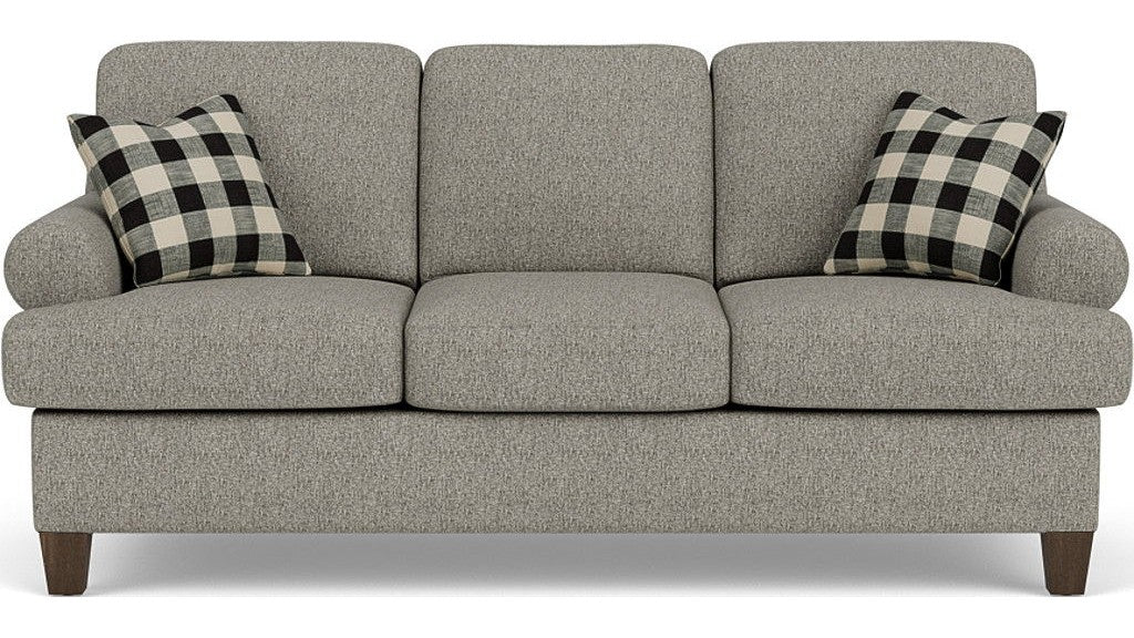 Moxy - Fabric Sofa, T-Shaped Seat Cushion, Curved Sock Arms