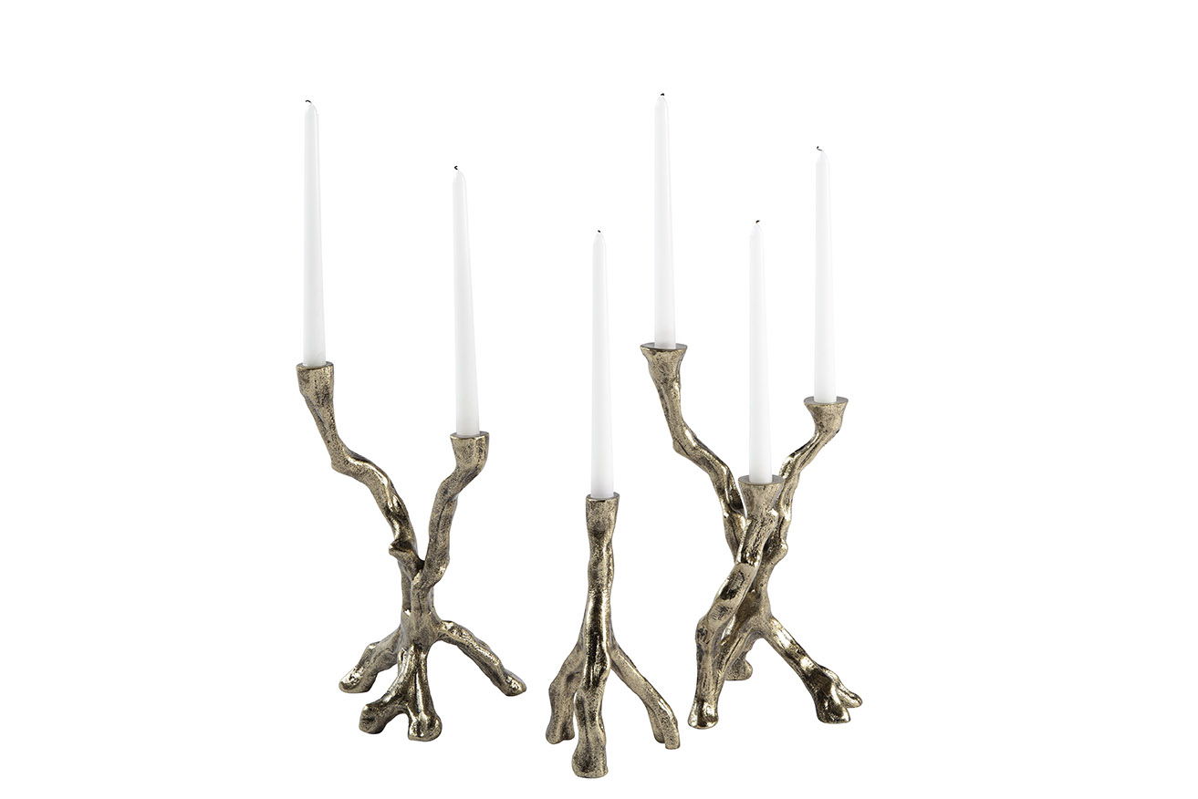Tina - Candle Holder Trio (Set of 3) - Bronze
