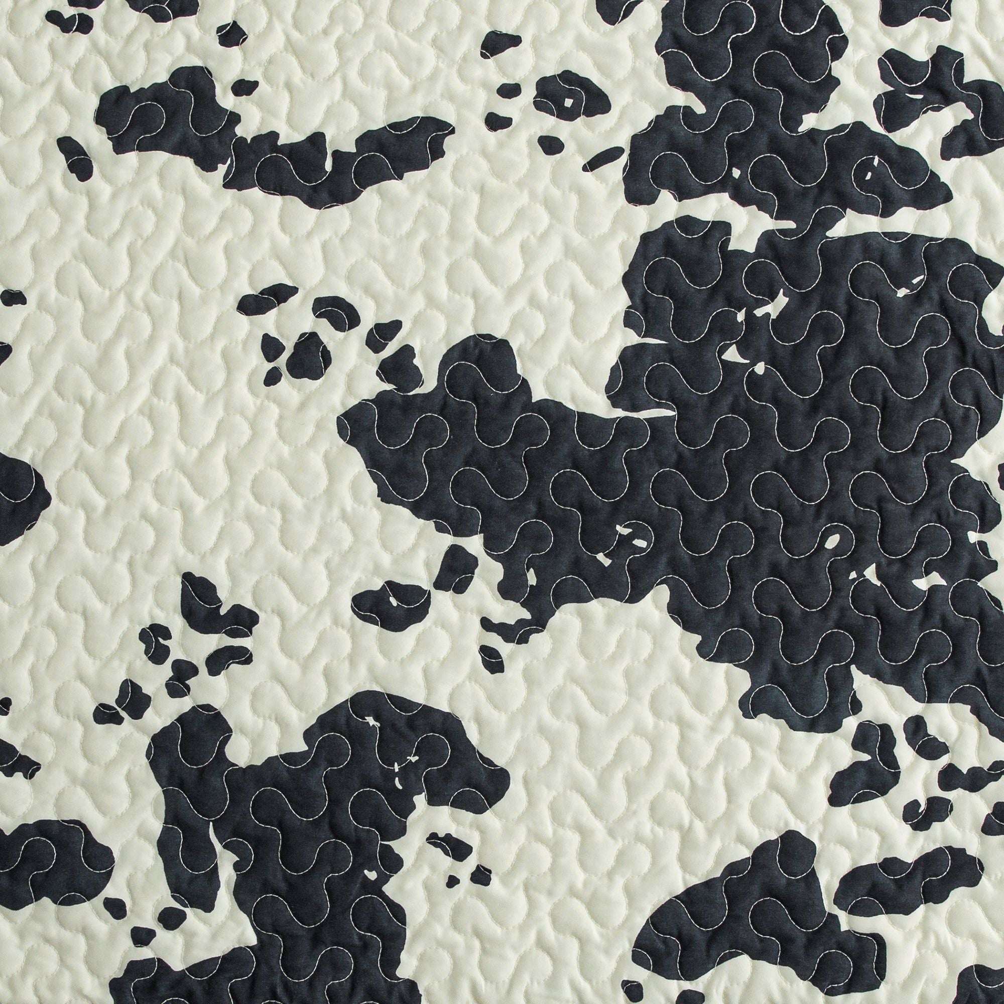 Clara - Full/Queen Cowhide Reversible Quilt Set (Set of 3) - Black