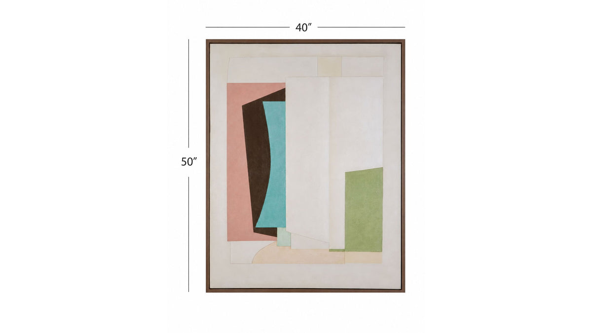 Geometric Harmony Framed Canvas - Green