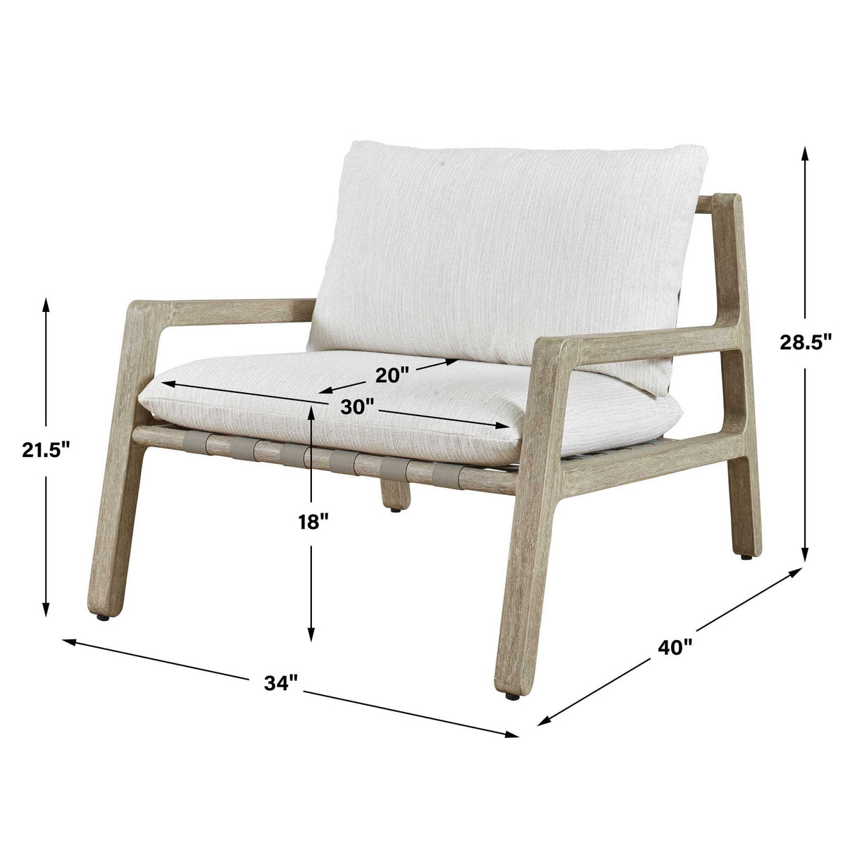 Strapped - Outdoor Lounge Chair - Light Brown / Light Gray