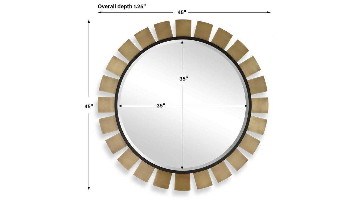 Toluca - Round Mirror - Brass