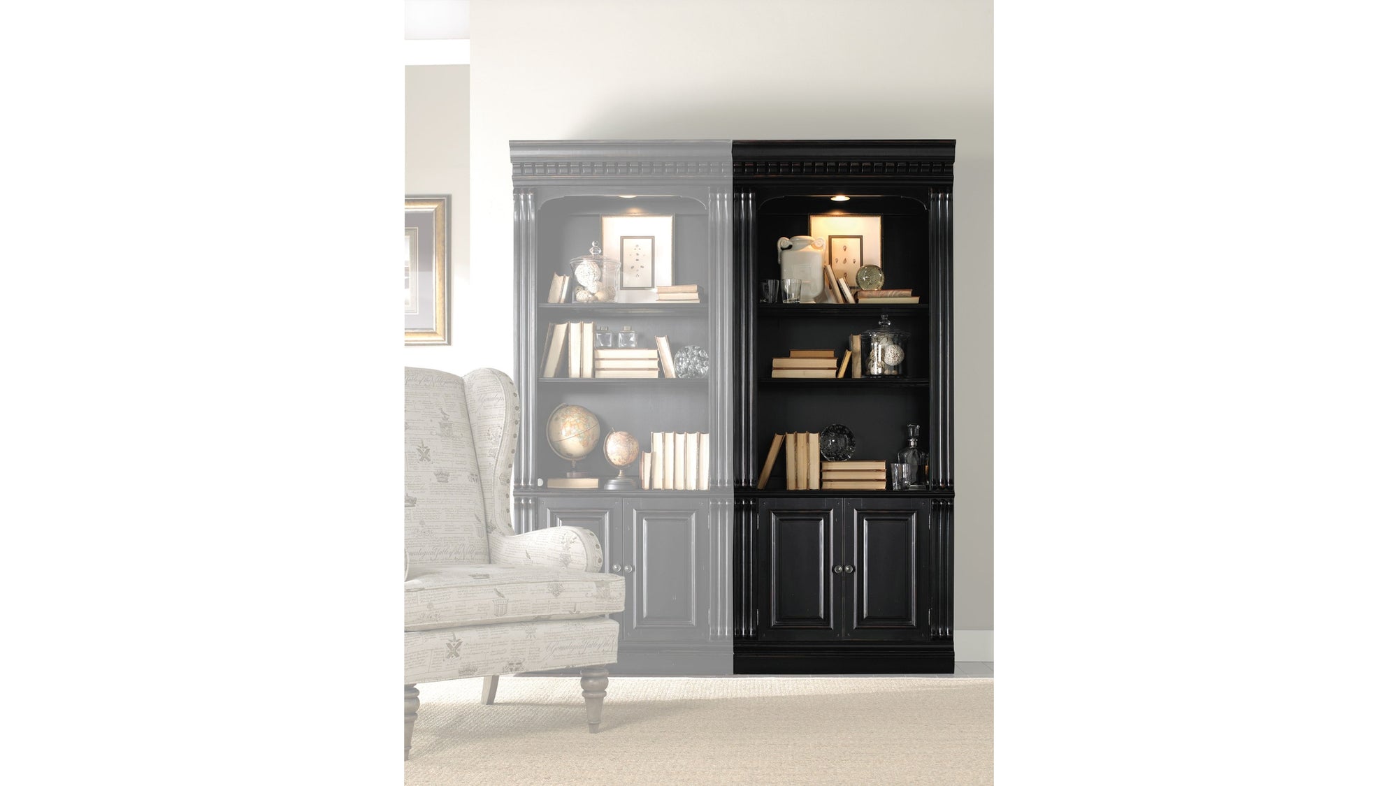 Telluride - Bunching Bookcase With Doors - Black