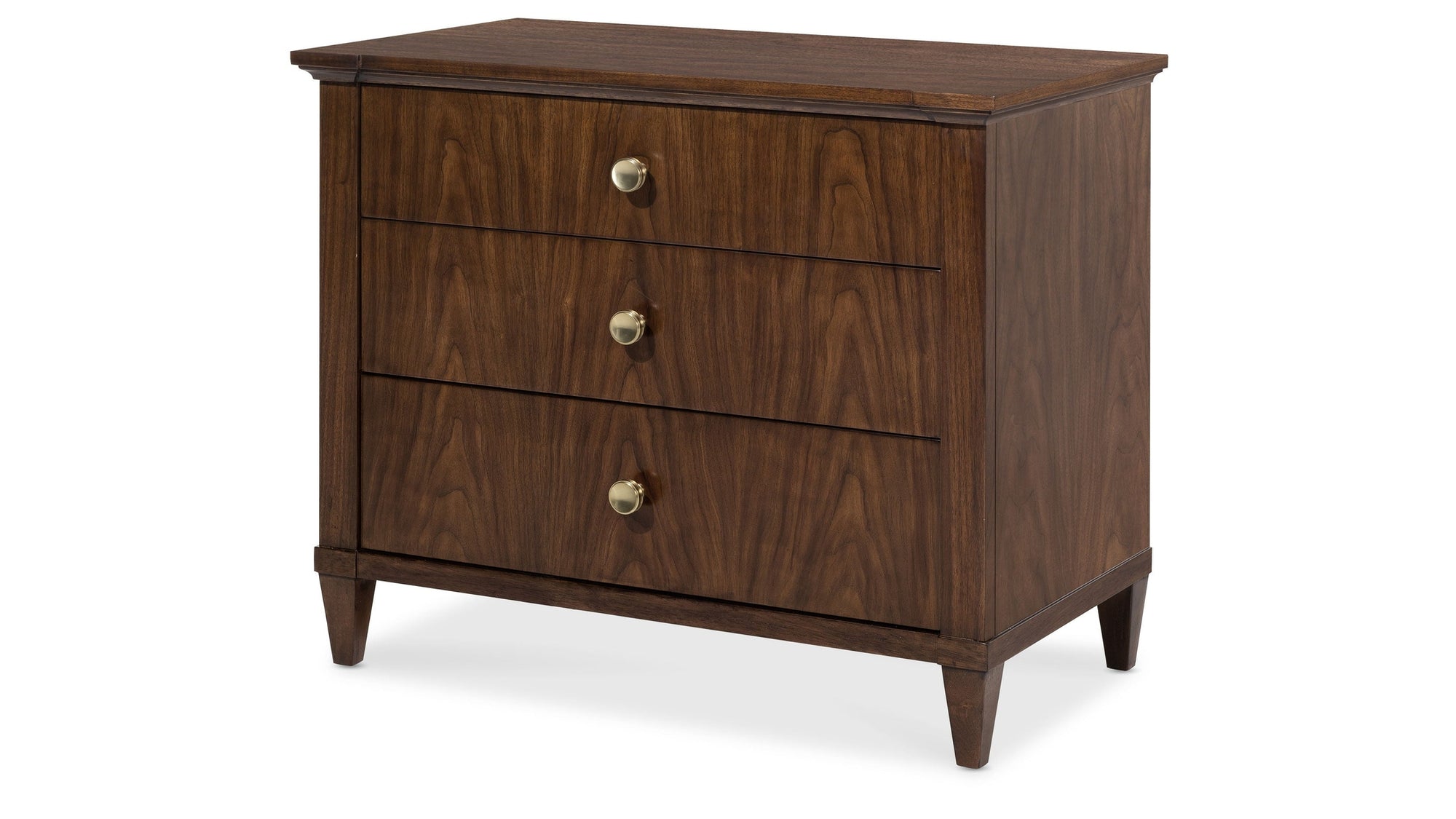 Archives - Three-Drawer Nightstand - Dark Brown