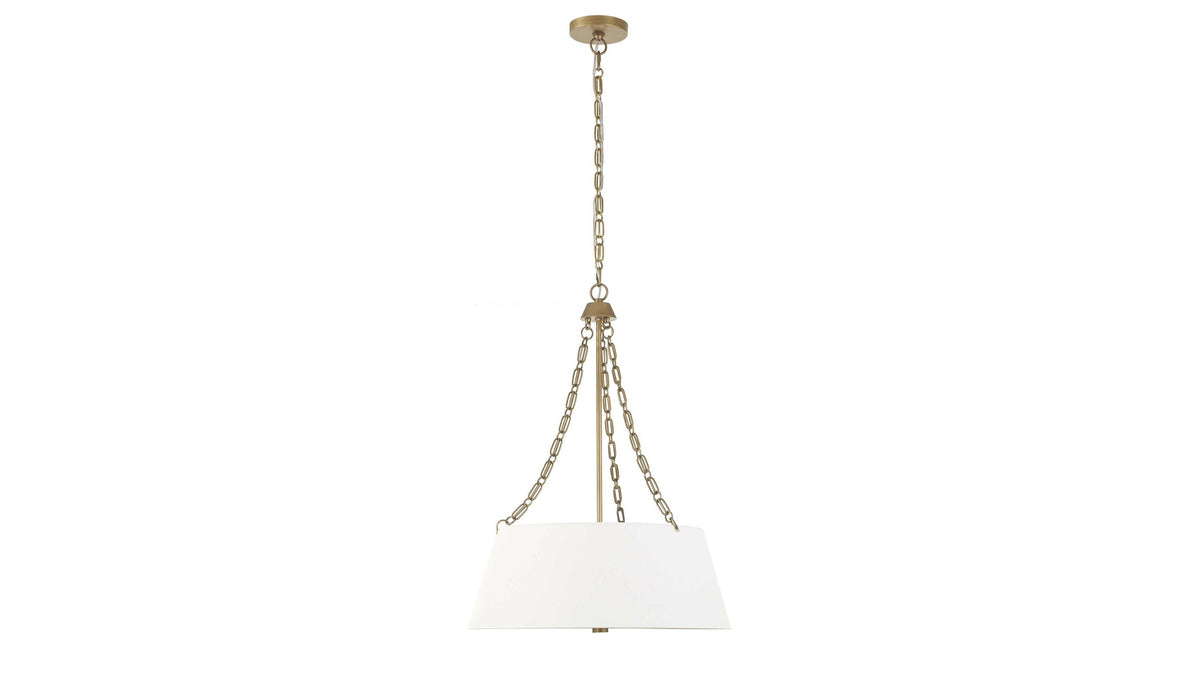 Andalucia - 4 Light Drum Pendant - Gold / White