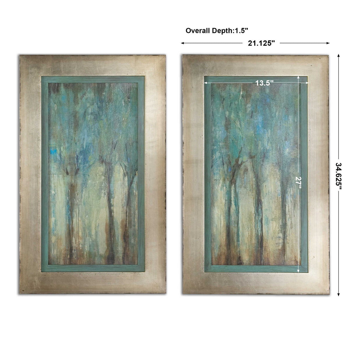Whispering Wind - Framed Art (Set of 2) - Blue