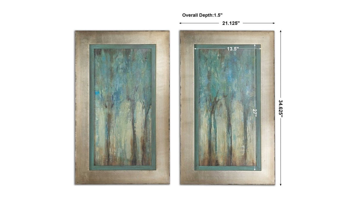 Whispering Wind - Framed Art Set of 2 - Blue