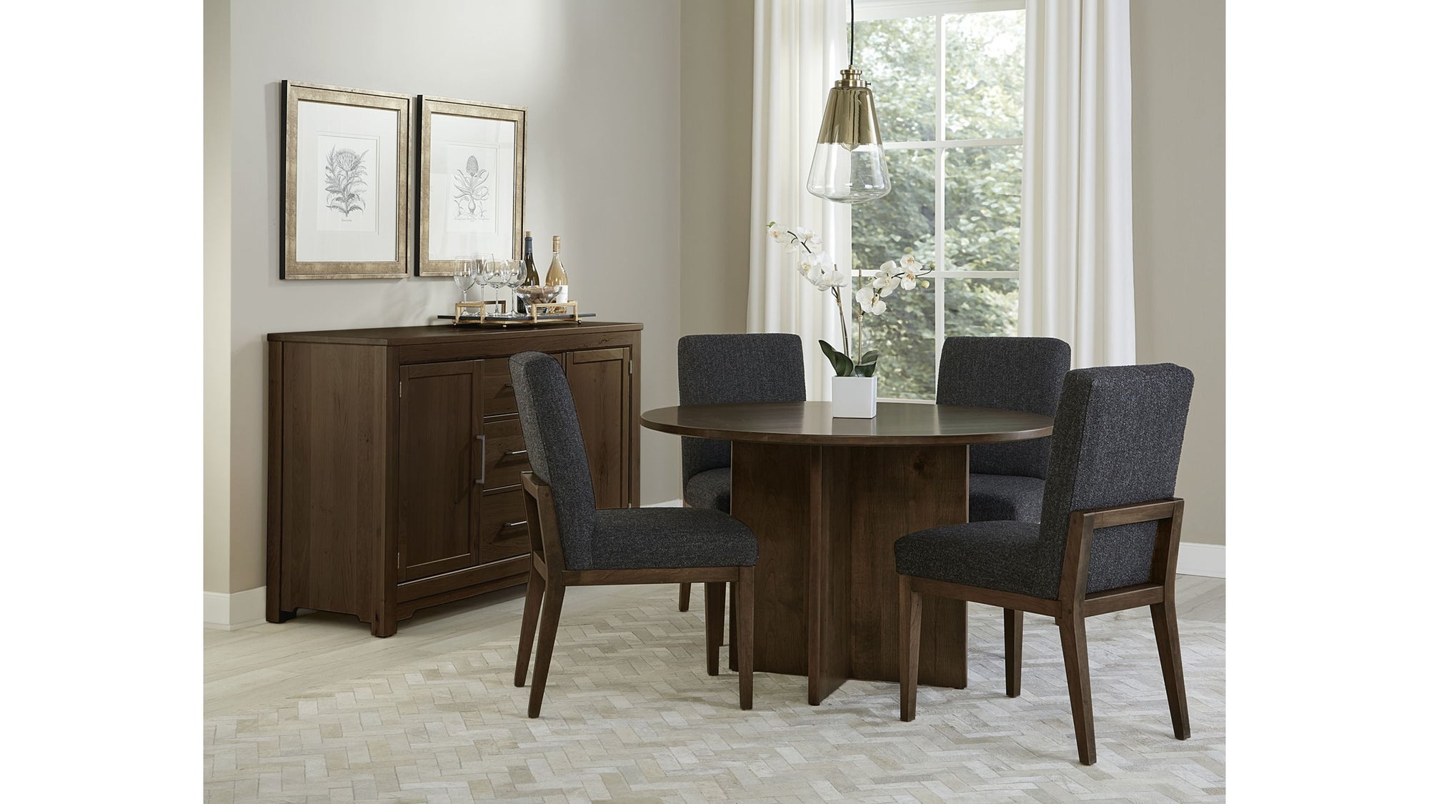 Crafted Cherry - Dining Table With Wood Pedestal