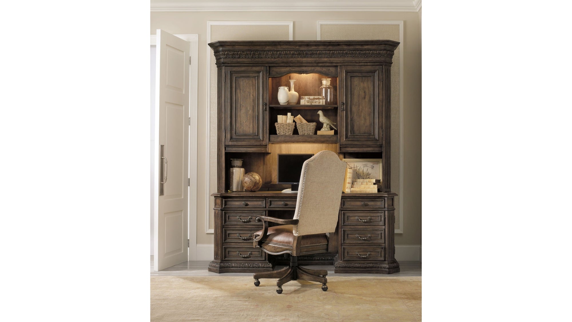 Rhapsody - Tilt Swivel Chair - Beige / Dark Brown