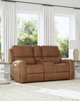 Linden - Power Reclining Loveseat With Console & Power Headrests & Lumbar