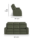 Felix - Power Reclining Sofa With Power Headrest, Lumbar, Heat & Massage
