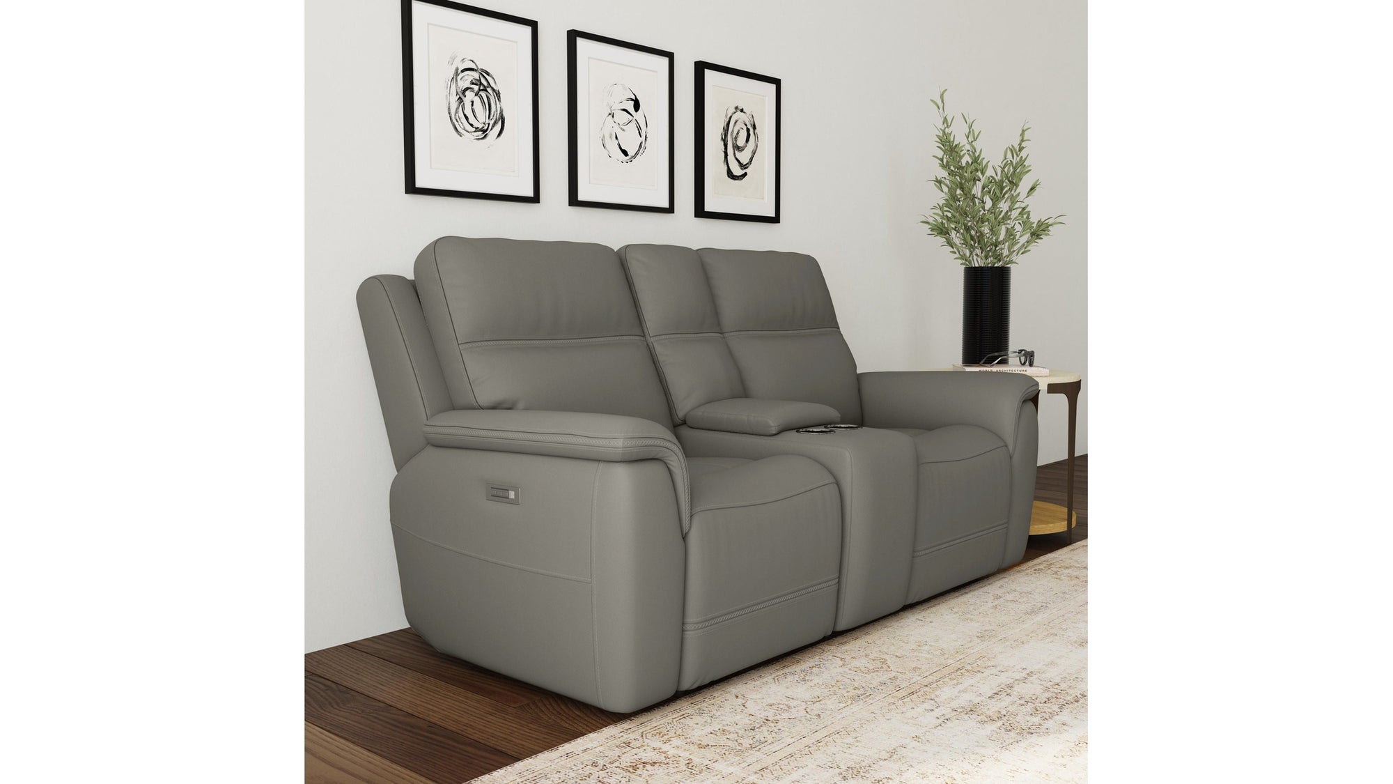 Sawyer - Power Reclining Loveseat With Console, Power Headrests, Lumbar