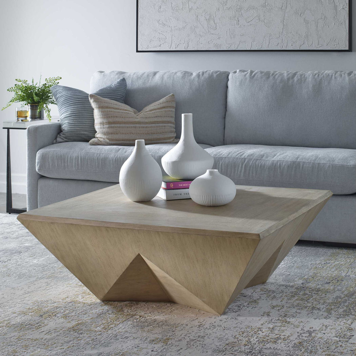 Collins - Modern Coffee Table - Light Gray
