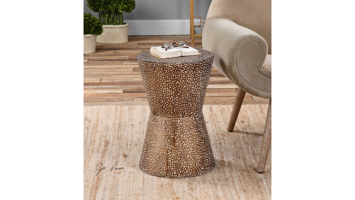 Cutler - Drum Shaped Accent Table - Dark Brown