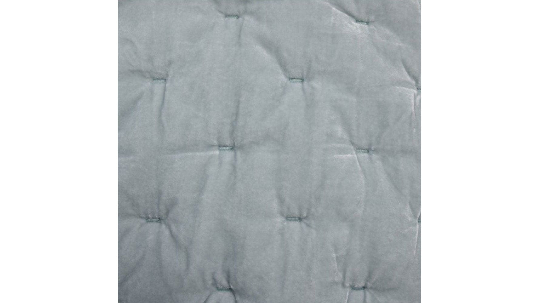 Stella - Twin Faux Silk Velvet Pintuck Quilt - Icy Blue