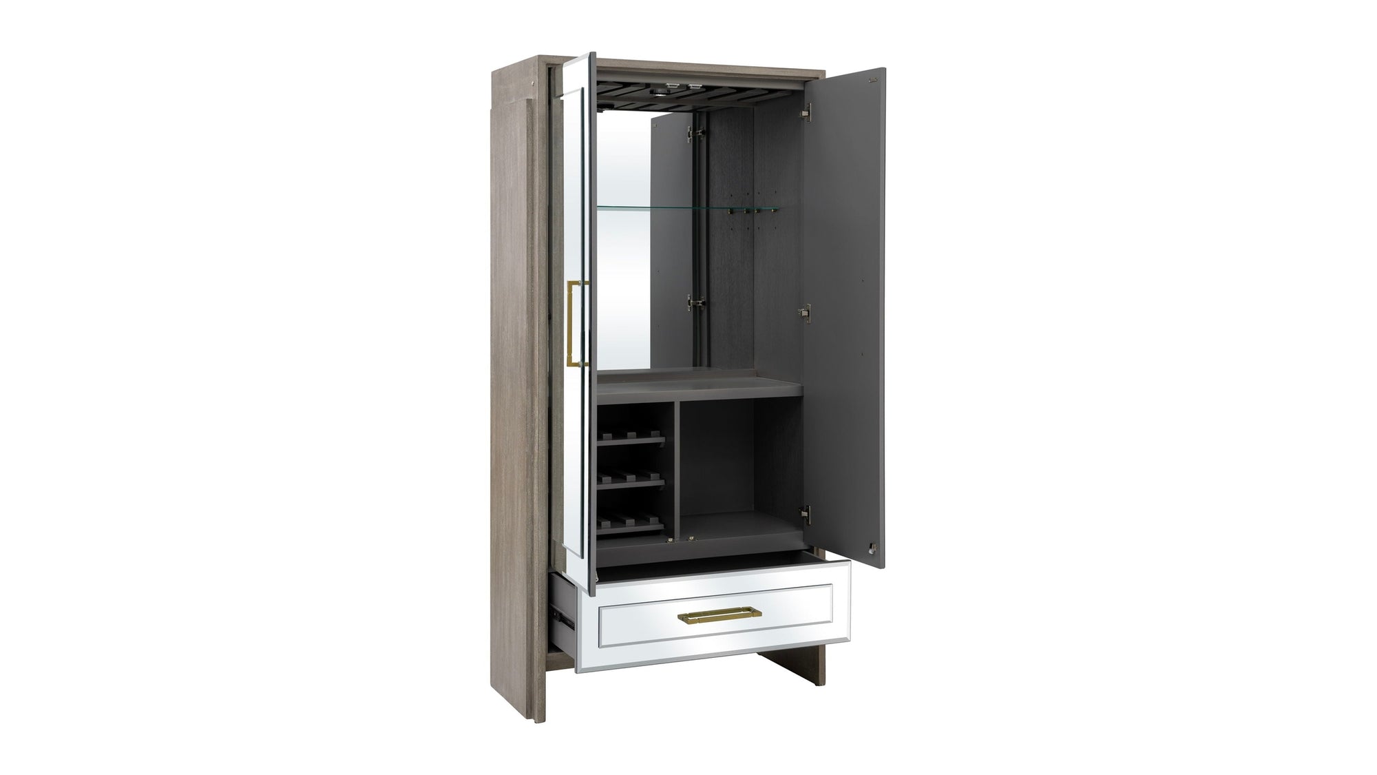 Lansing - Tall Bar Cabinet - Cerused Gray Oak