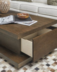 Athens - Rectangular Coffee Table With Casters - Chocolate Brown