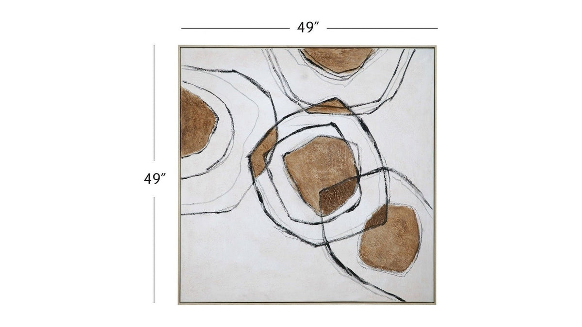 Rhetoric Canvas Art - White / Light Brown