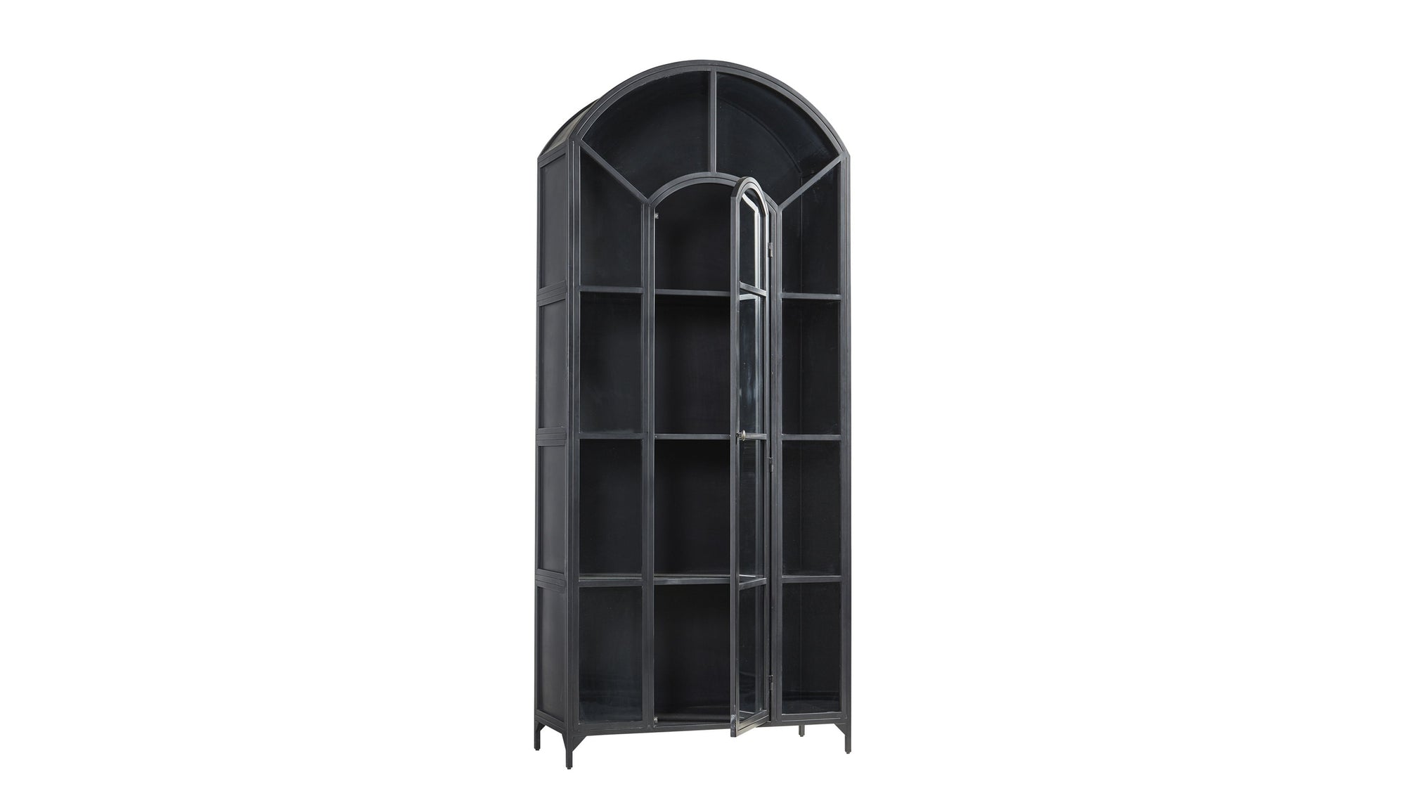 Gilborne - Arched Iron Cabinet - Black