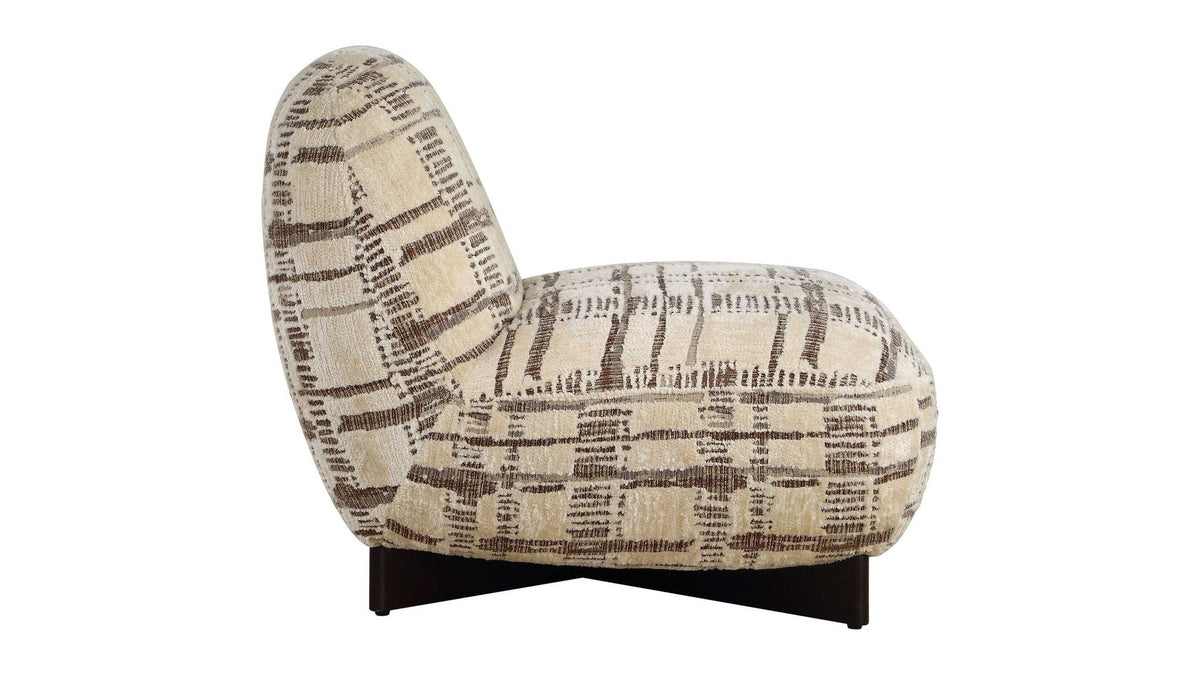 Evans - Modern Armless Accent Chair - Beige / Brown