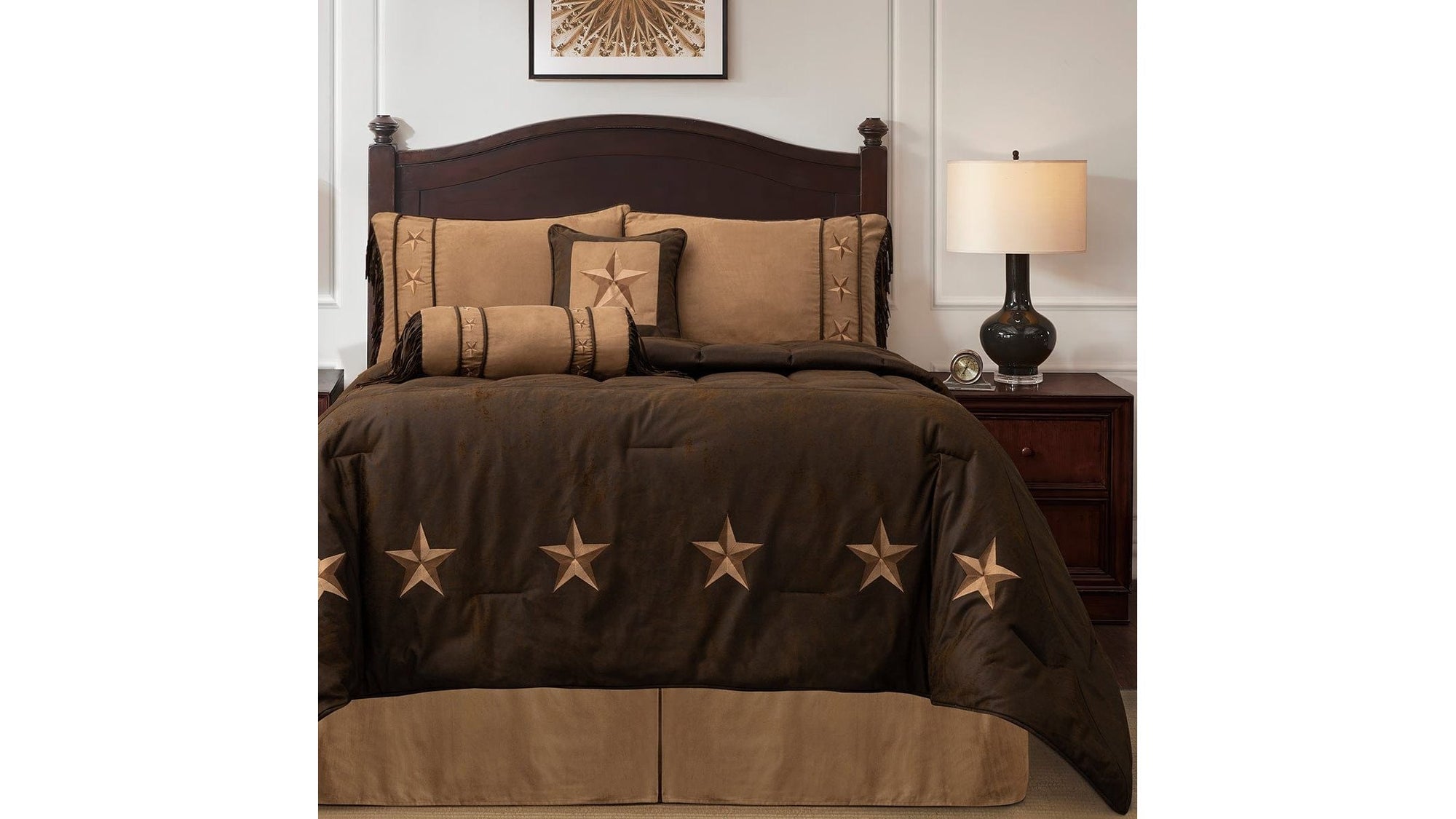 Laredo - Twin Comforter Set Set of 5 - Chocolate