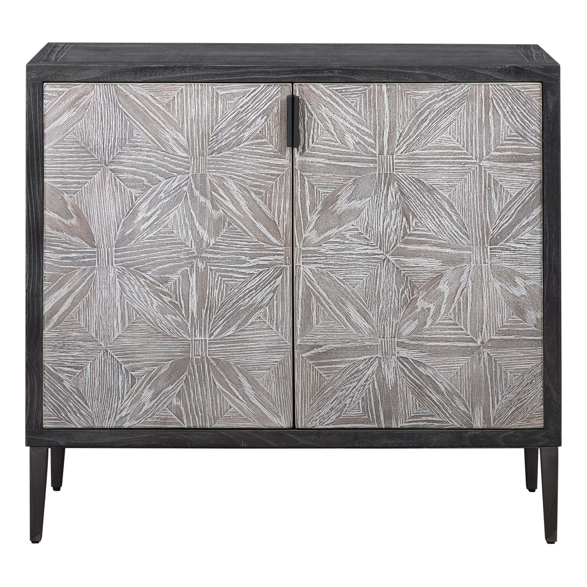Laurentia - 2 Door Accent Cabinet - Black &amp; Silver