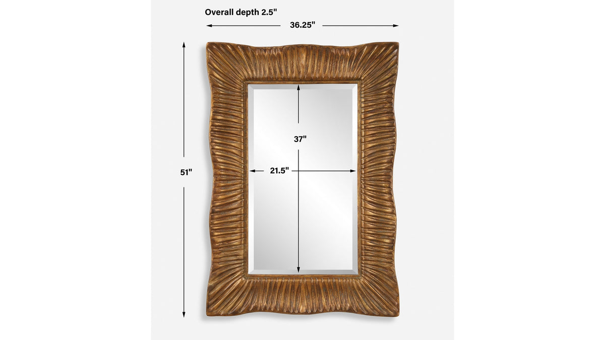 Emerson - Scalloped Antique Gold Mirror