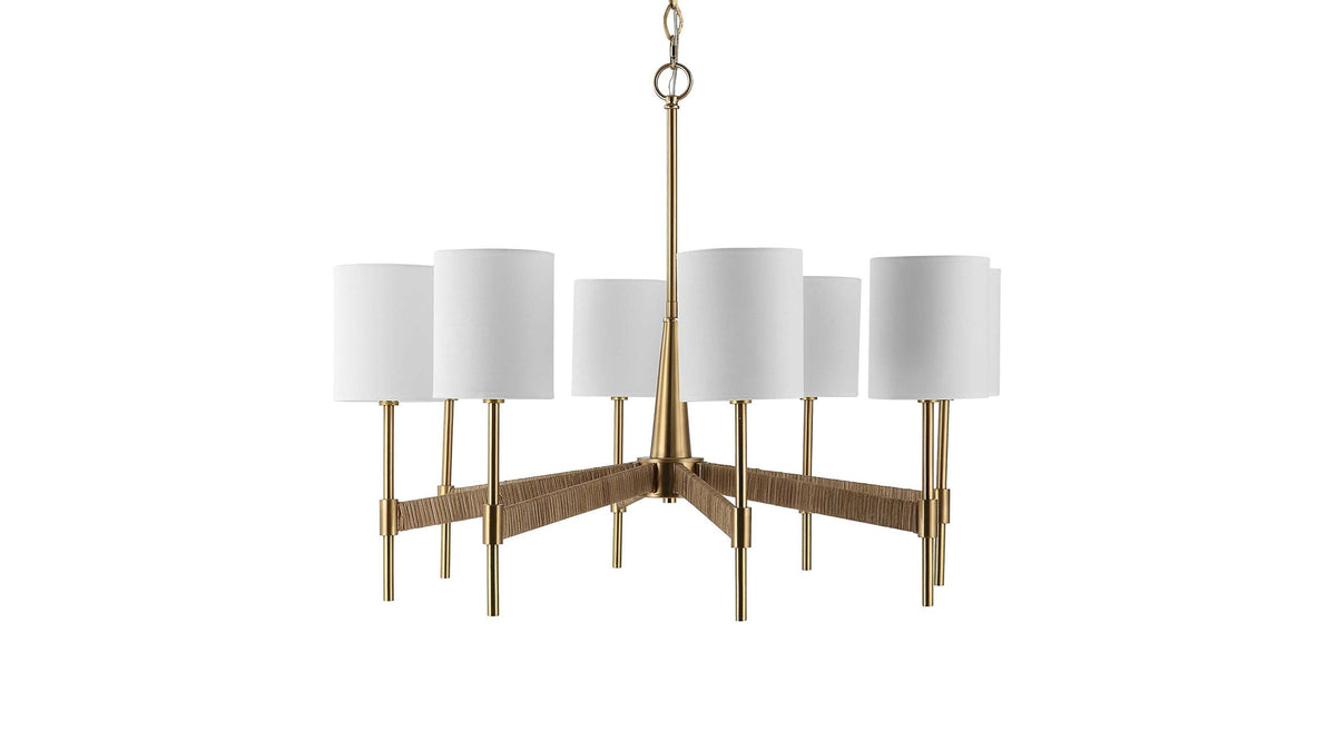 Lautoka - Rattan 8 Light Chandelier - Light Brown
