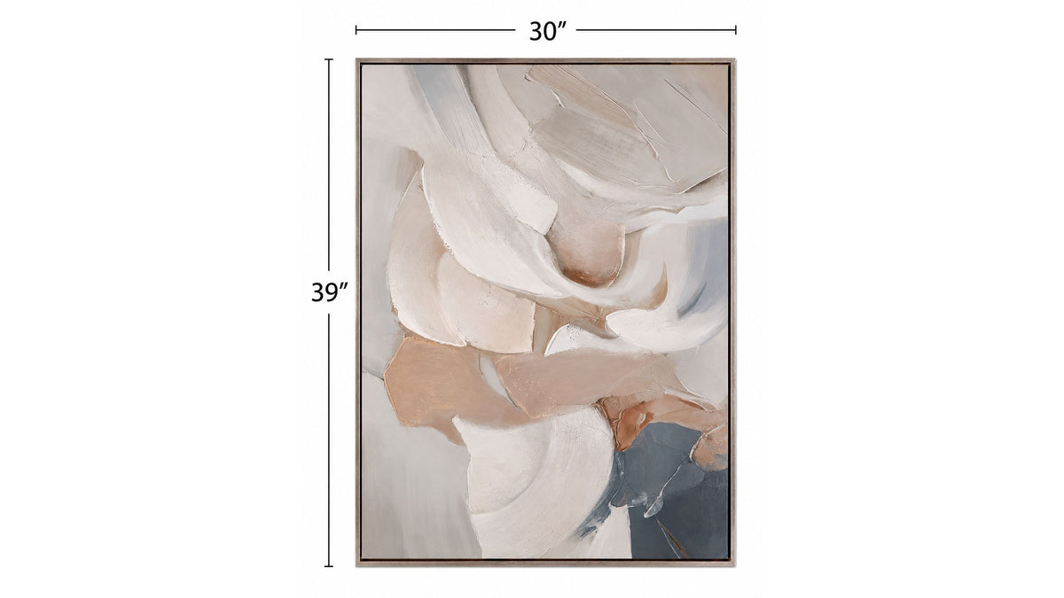 Soft Contours II Framed Canvas - Green