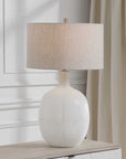 Whiteout - Mottled Glass Table Lamp - White
