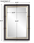 Bach - Rectangle Mirror - Walnut & Brass