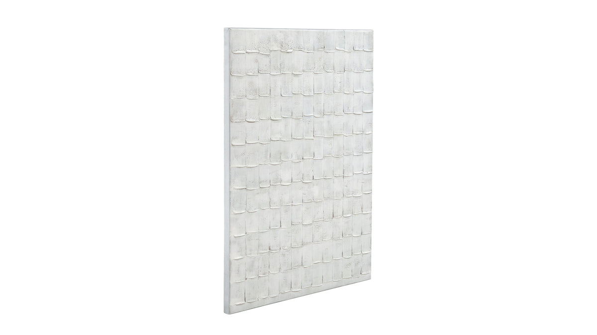 Linear Marks Canvas Art - White