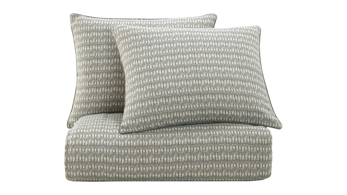 Fenton - Queen Duvet Cover Set Set of 3 - Taupe / Gray / Cream
