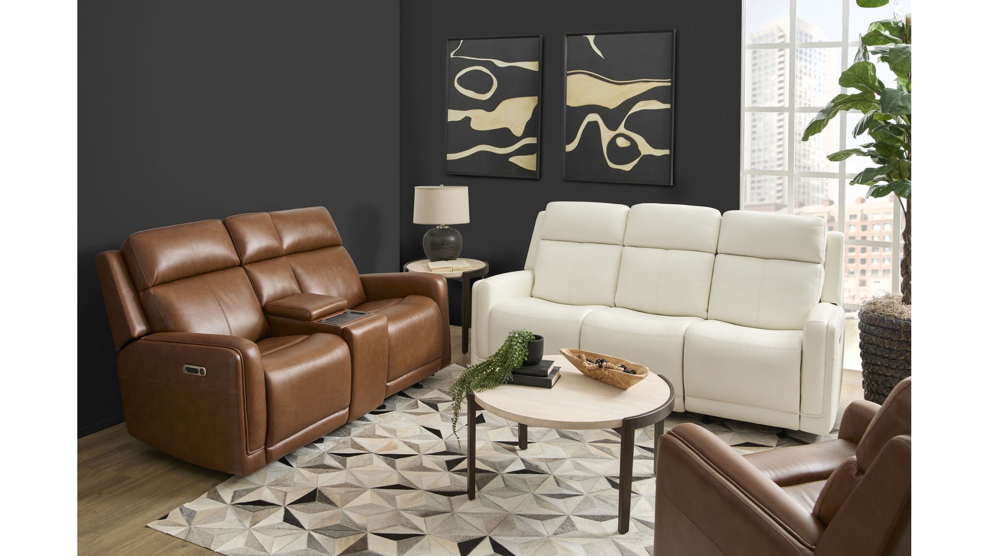 Alister - Power Gliding Loveseat With Console, Power Headrests &amp; Lumbar