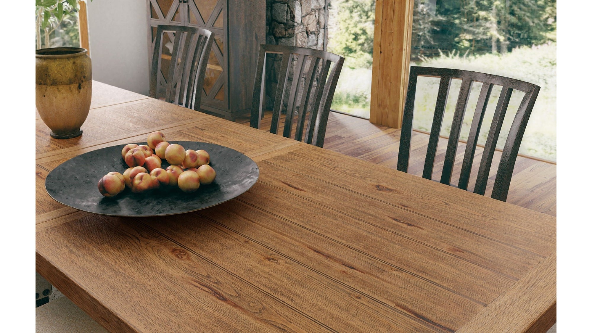 Big Sky - Trestle Dining Table With 2-20" Leaves - Light Brown