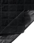 Stella - Full/Queen Faux Silk Velvet Double Box Stitch Quilt Set (Set of 3) - Black