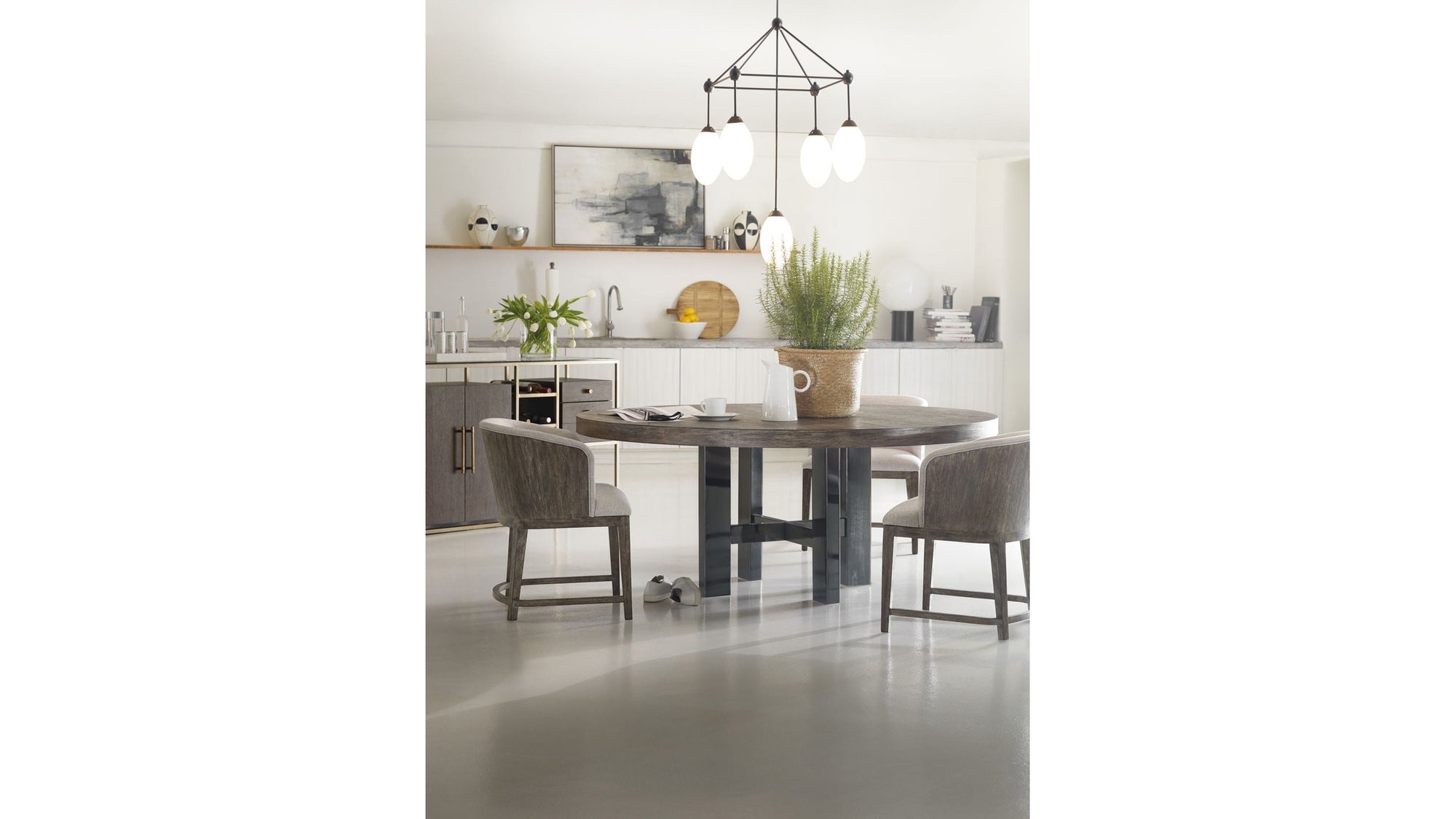 Curata - 72" Round Dining Table - Dark Gray
