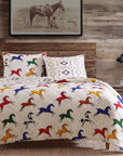 Wild Horses - Full/Queen Reversible Quilt Set (Set of 3) - Multi Color