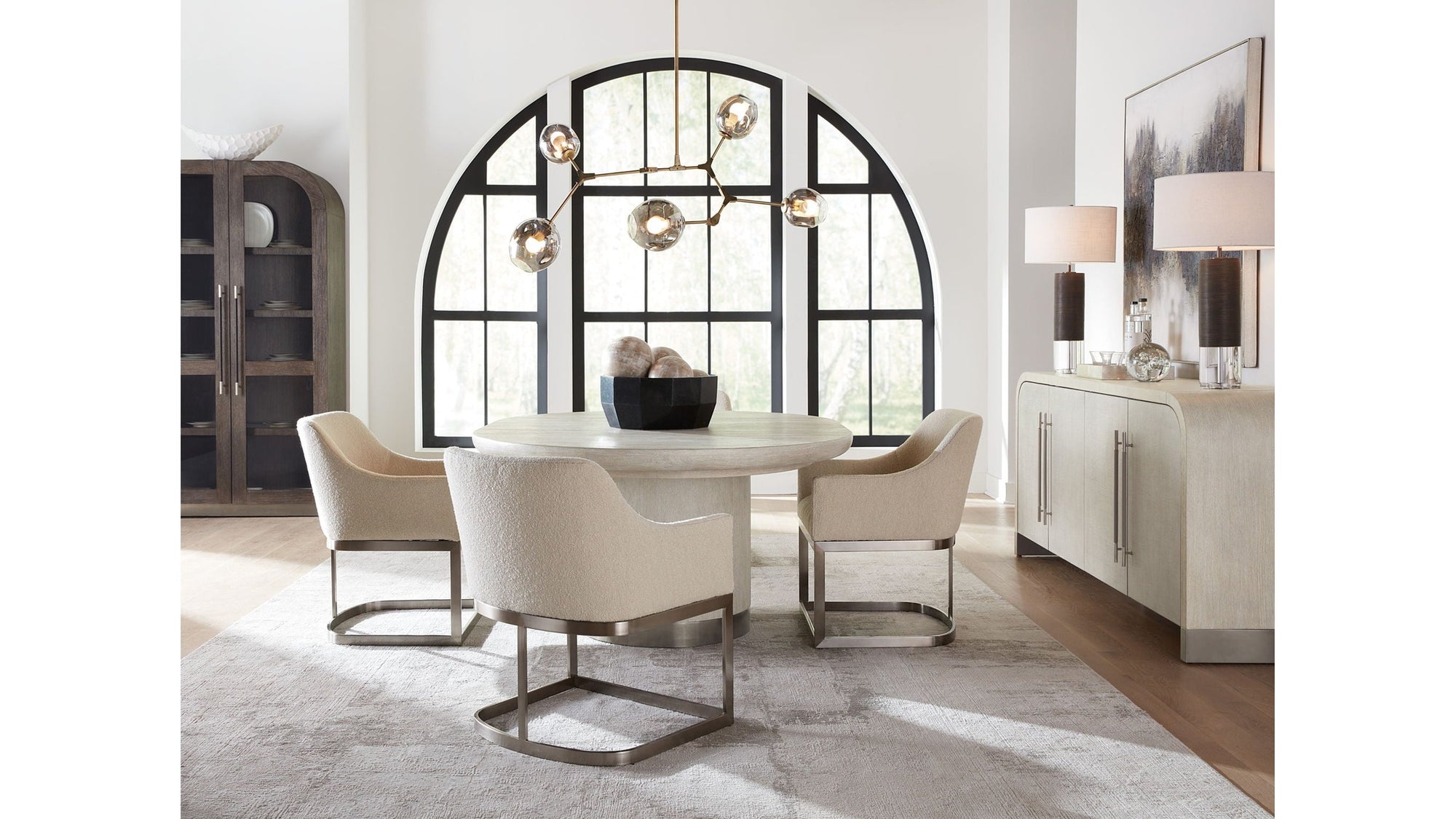 Modern Mood - Upholstered Arm Chair With Metal Base - Beige