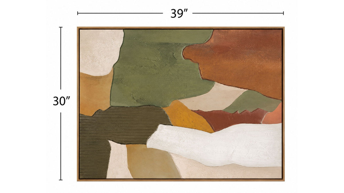 Terra Layers Framed Canvas - Brown