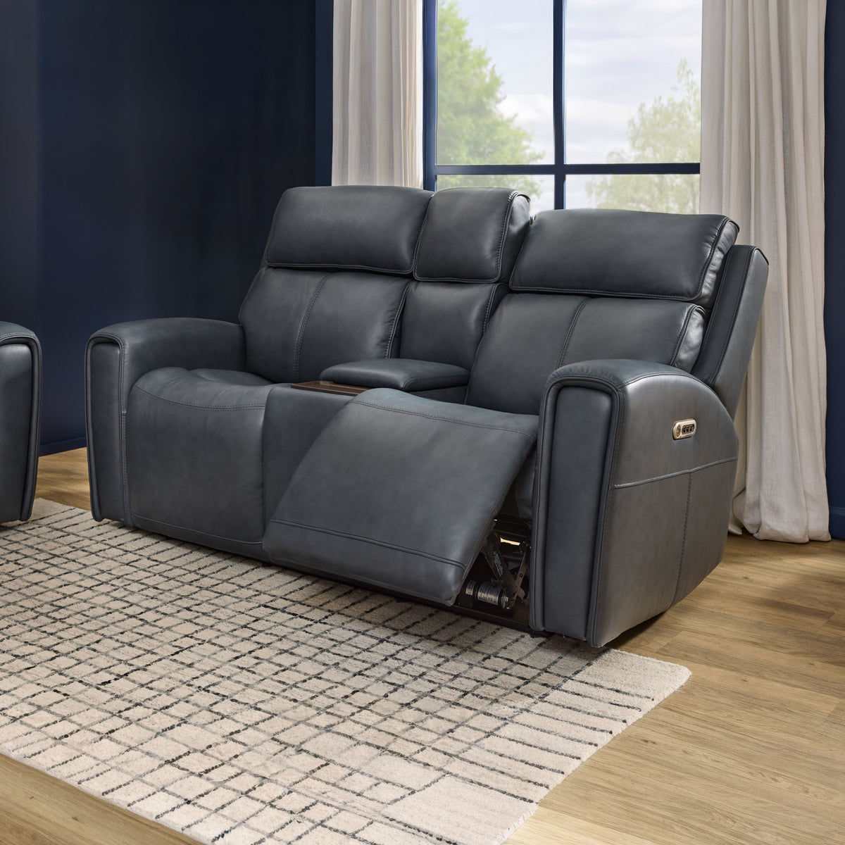 Warren - Power Reclining Loveseat With Console, Power Headrest &amp; Lumbar