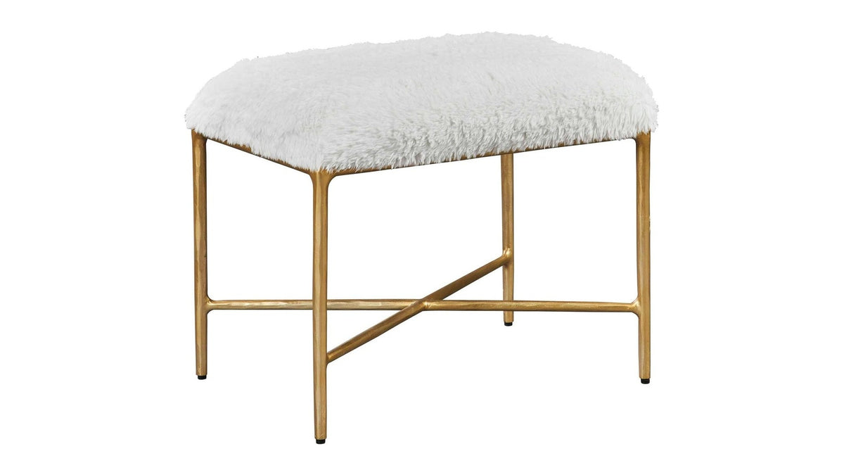 Charmed - Sheepskin Small Bench - White