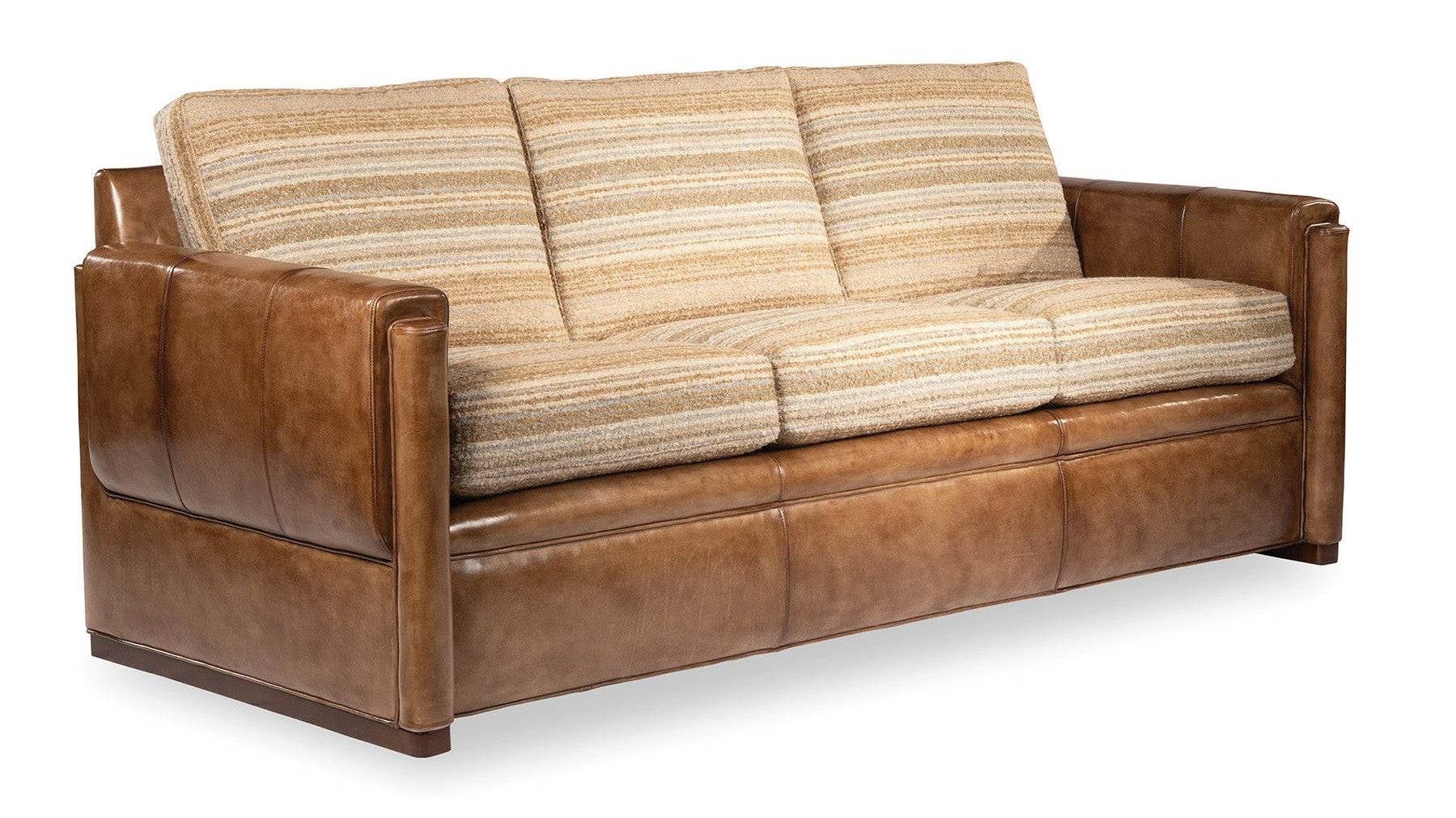 Garrison Fabric/Leather Sofa with Padded Overlay Arms