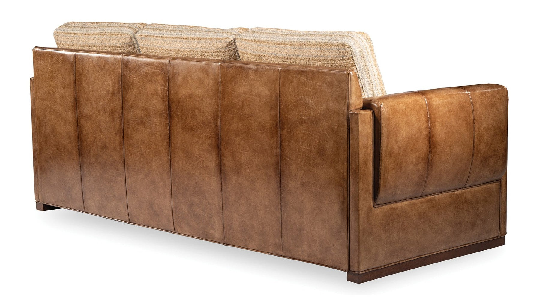 Garrison Fabric/Leather Sofa with Padded Overlay Arms