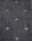 Stella - King Faux Silk Velvet Pintuck Quilt - Dark Slate