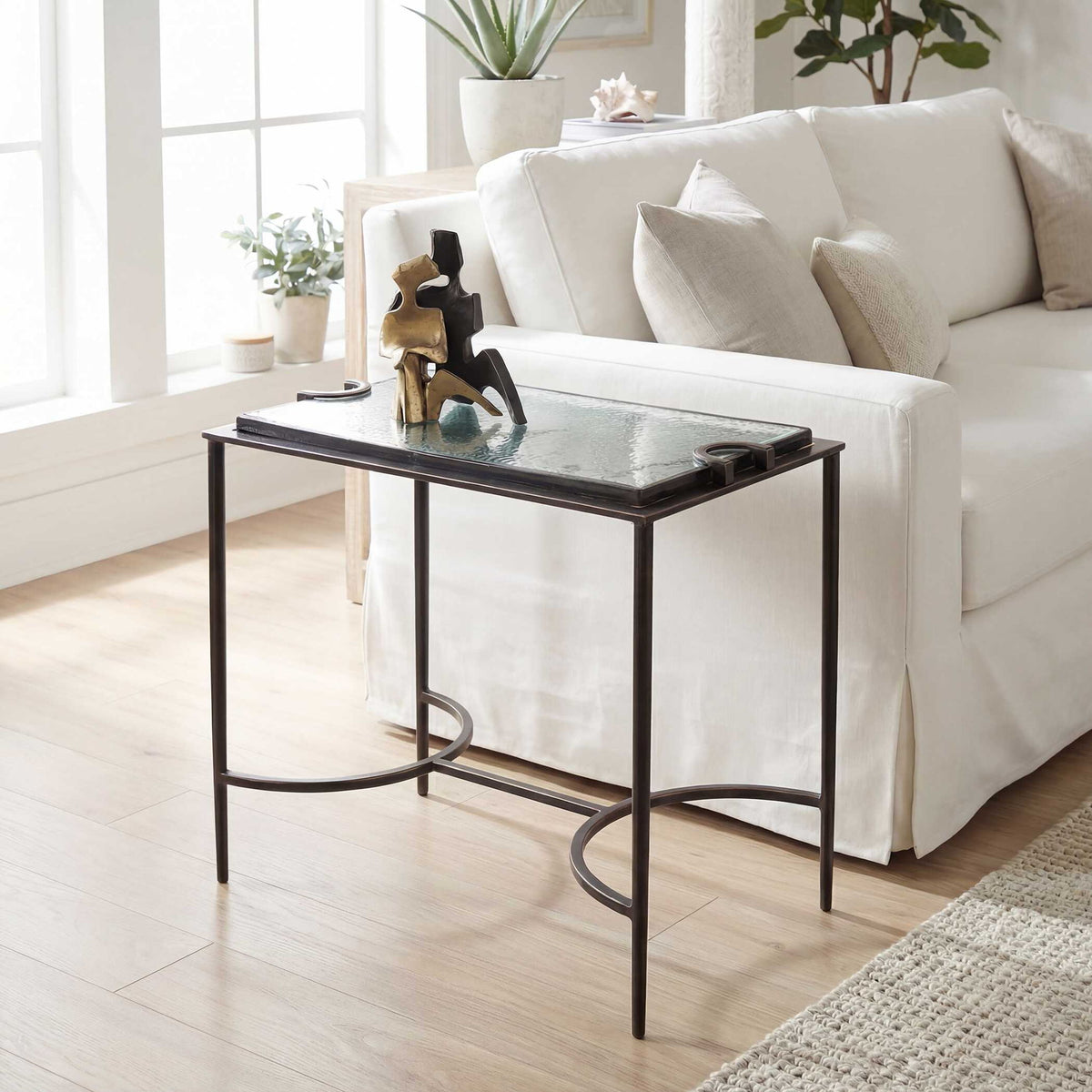 Eisen - Textured Glass Accent Table - Bronze