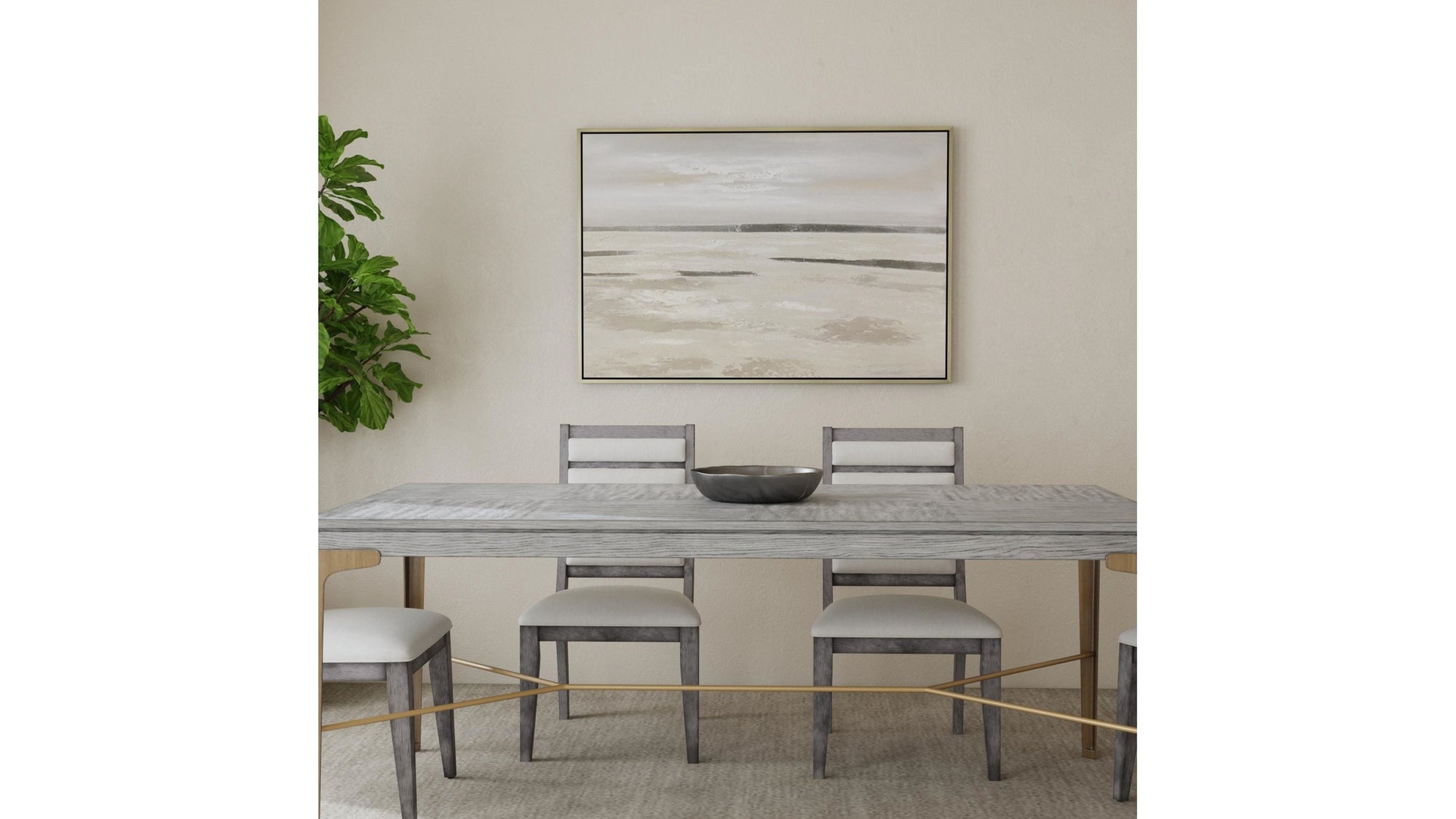 Silver Landscape Canvas Art - Gray